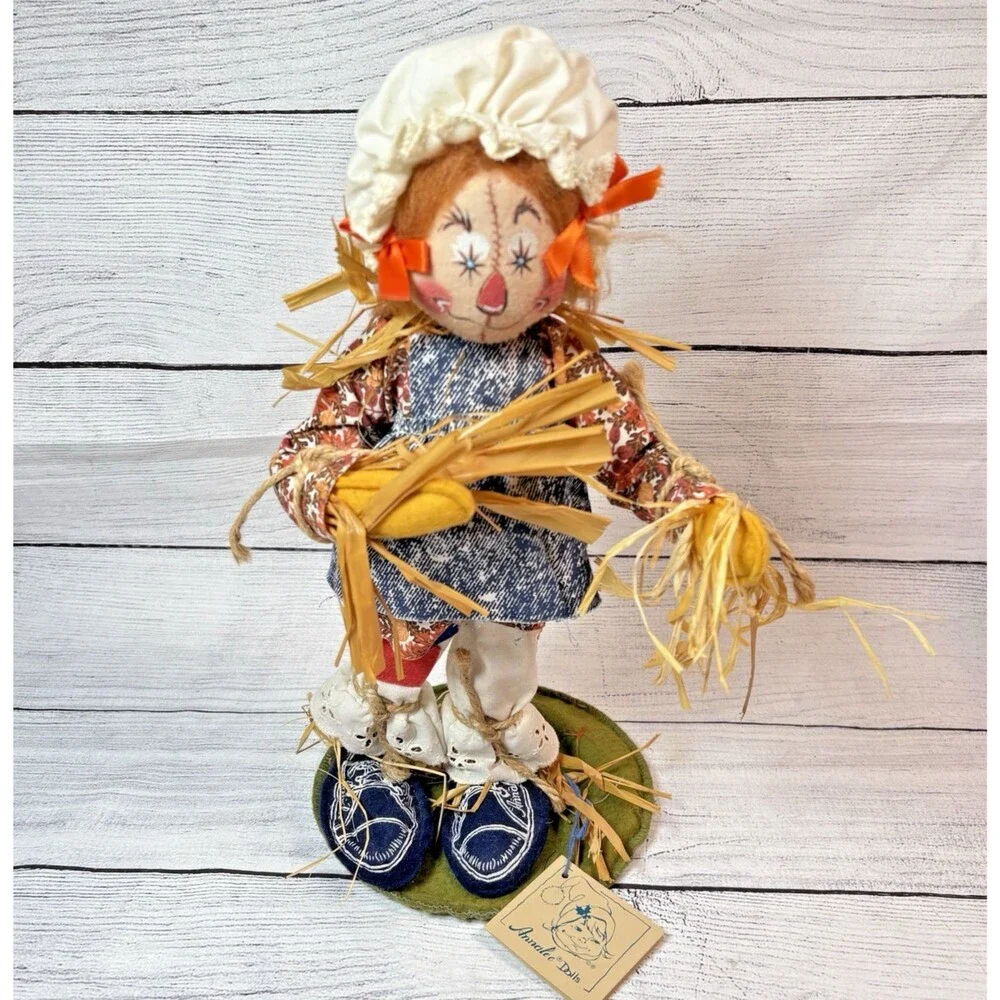 Vtg 1994 Annalee Scarecrow Girl Doll Fall 3073 Handcrafted USA 15